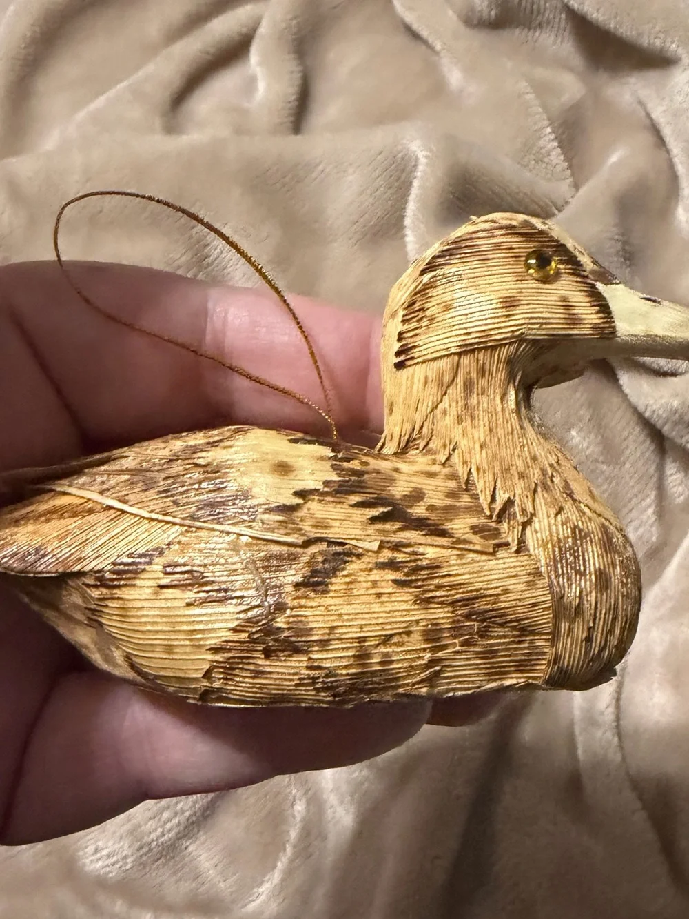 Natural Brown Decorative Bird Ornament